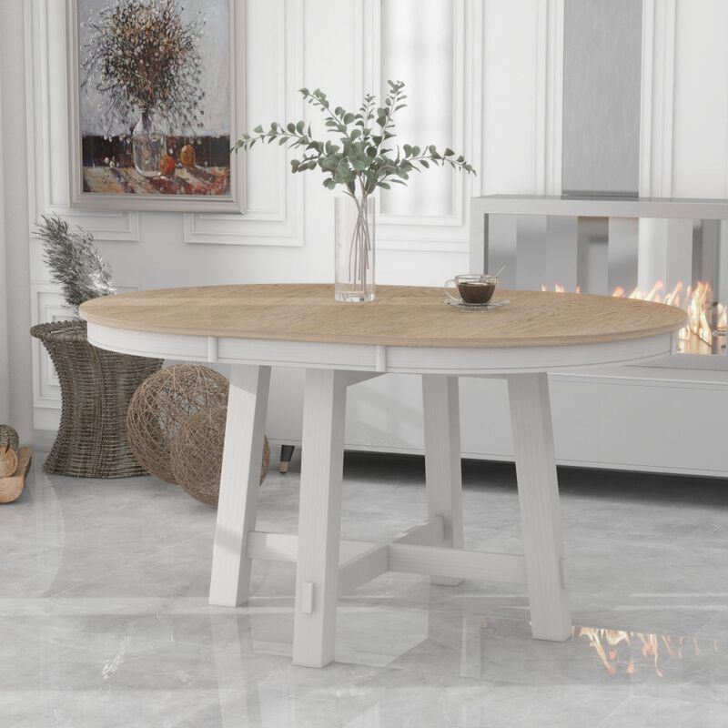 Hoswos Farmhouse Extendable Round Dining Table image number 1