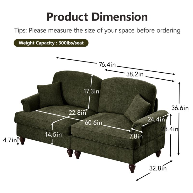 Niptar Mid-Century Modern Loveseat sofa image number 9