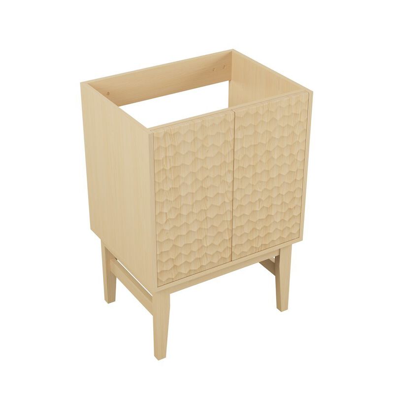 Bosse 24" Freestanding Bathroom Vanity Cabinet without Top in Natural Oak image number 2