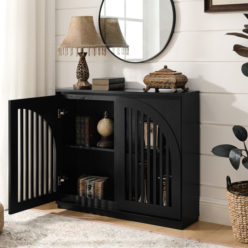 Curved Openwork Fluted Sideboard image number 2