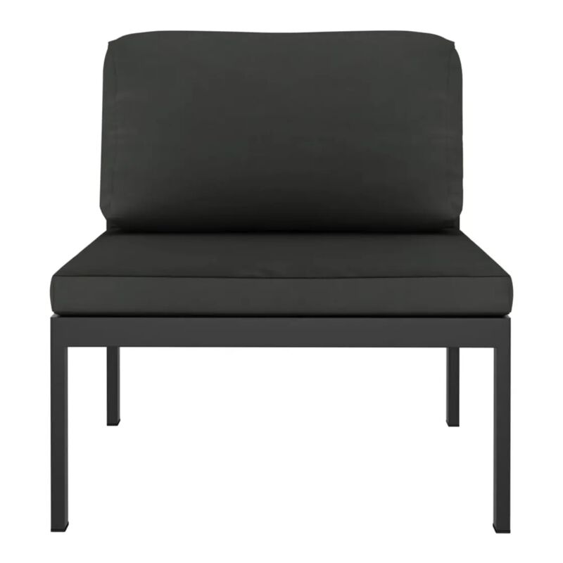 Shina 5pc Outdoor Set with Table, Sofa, and Chairs, Black Polyester - Benzara