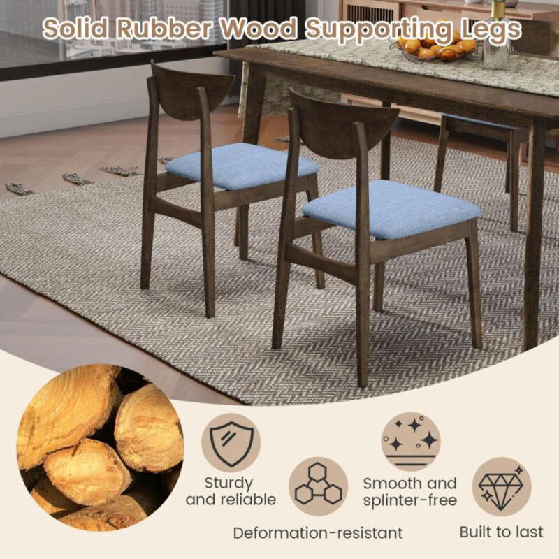 Hivvago Wooden Dining Chair Set of 2 with Rubber Wood Leg