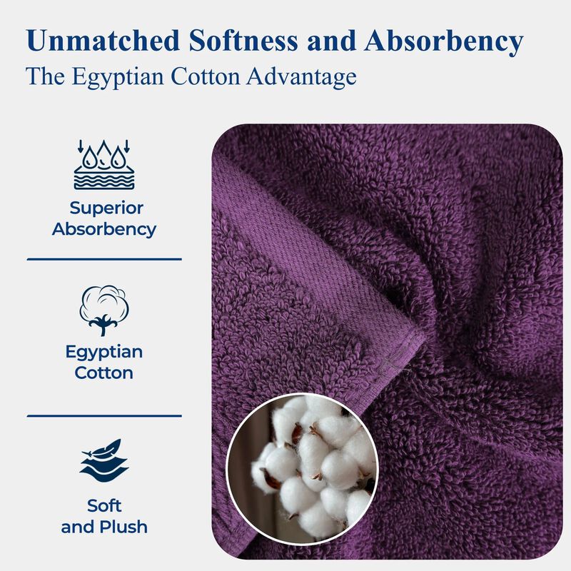 Egyptian Cotton Plush Bath Sheet Set of 2, Soft Absorbent Towels image number 3