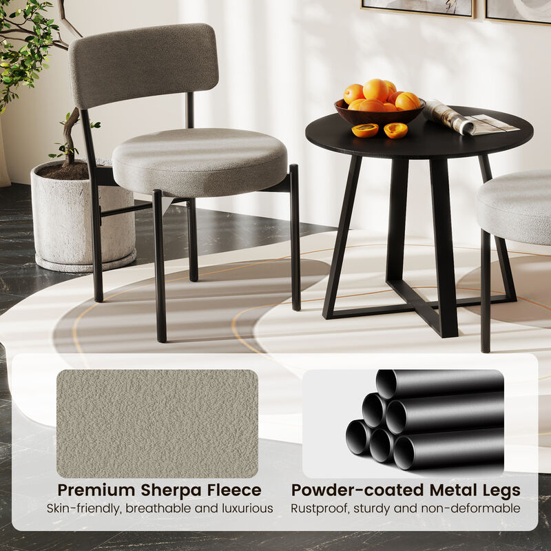 2 Piece Dining Chair Set with Padded Seats and Ergonomic Curved Back Design