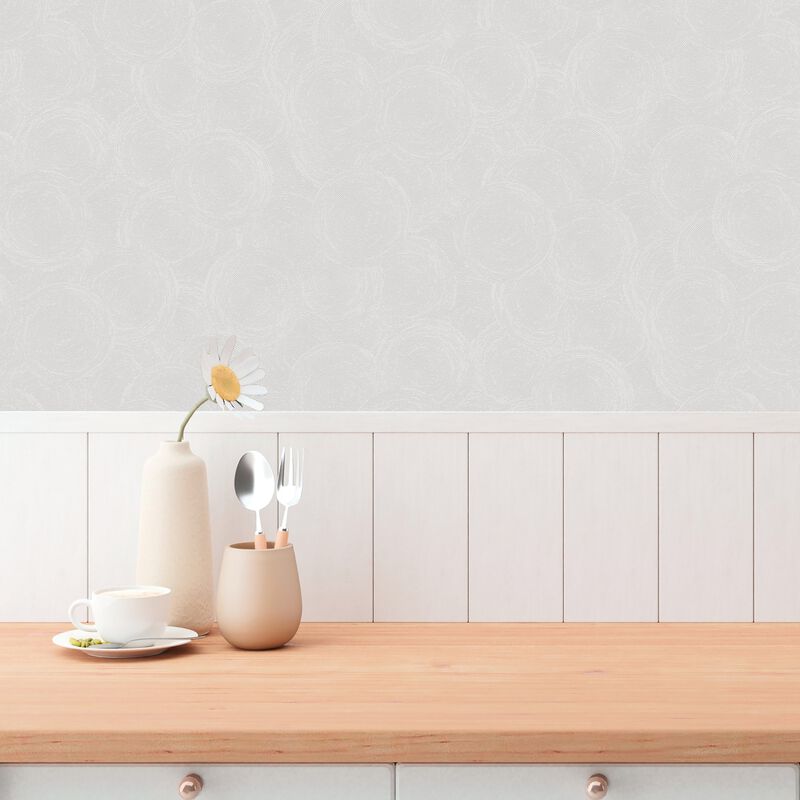 Hygge Home Stone Circles Motif Cream Wallpaper GG82135 image number 1