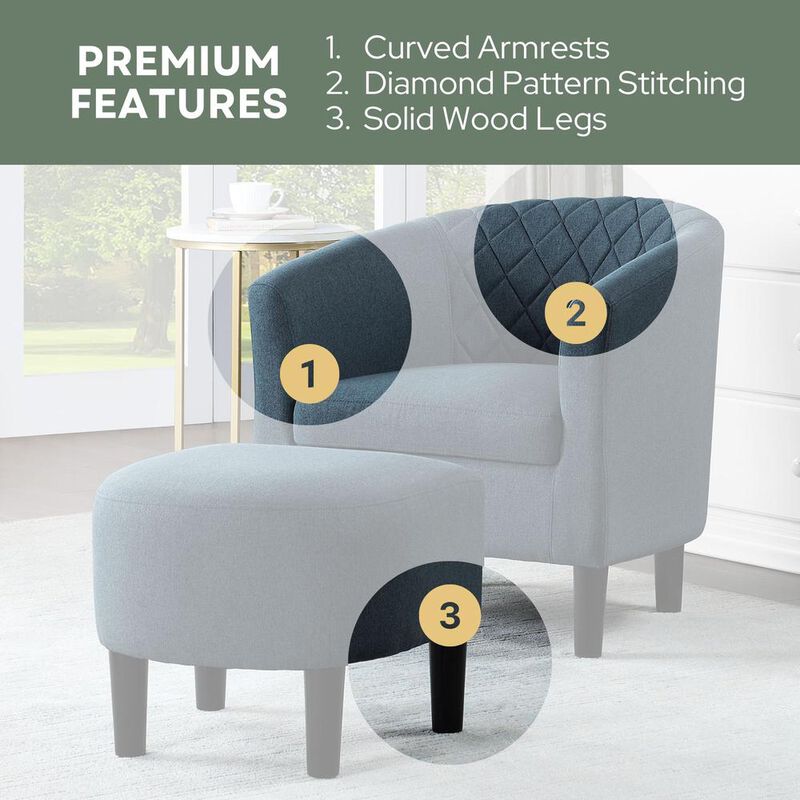 Convience Concept, Inc. Take a Seat Roosevelt Accent Chair with Ottoman