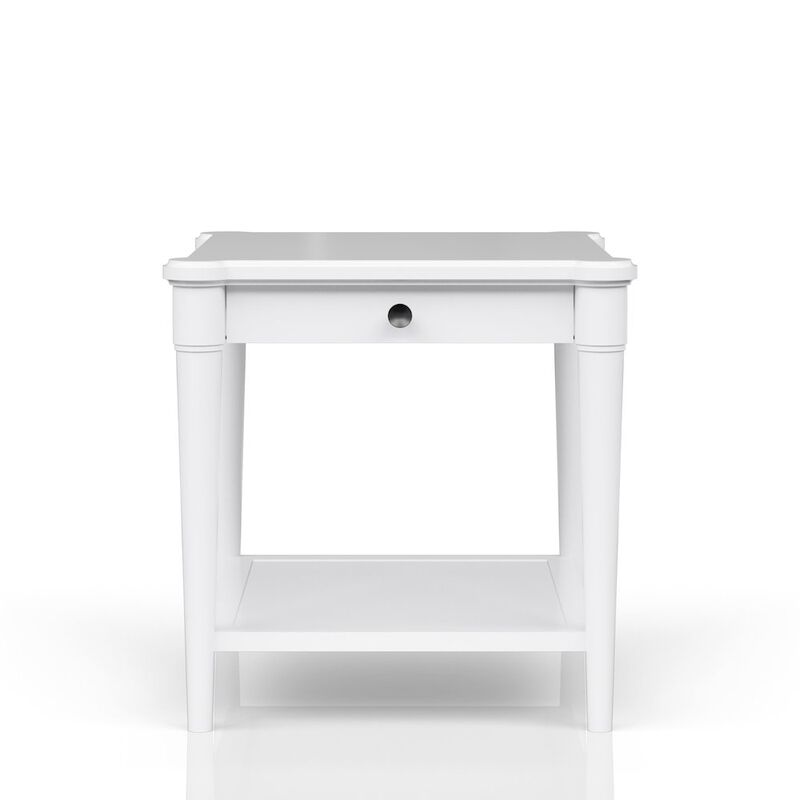 Wilmington Wood End Table-White