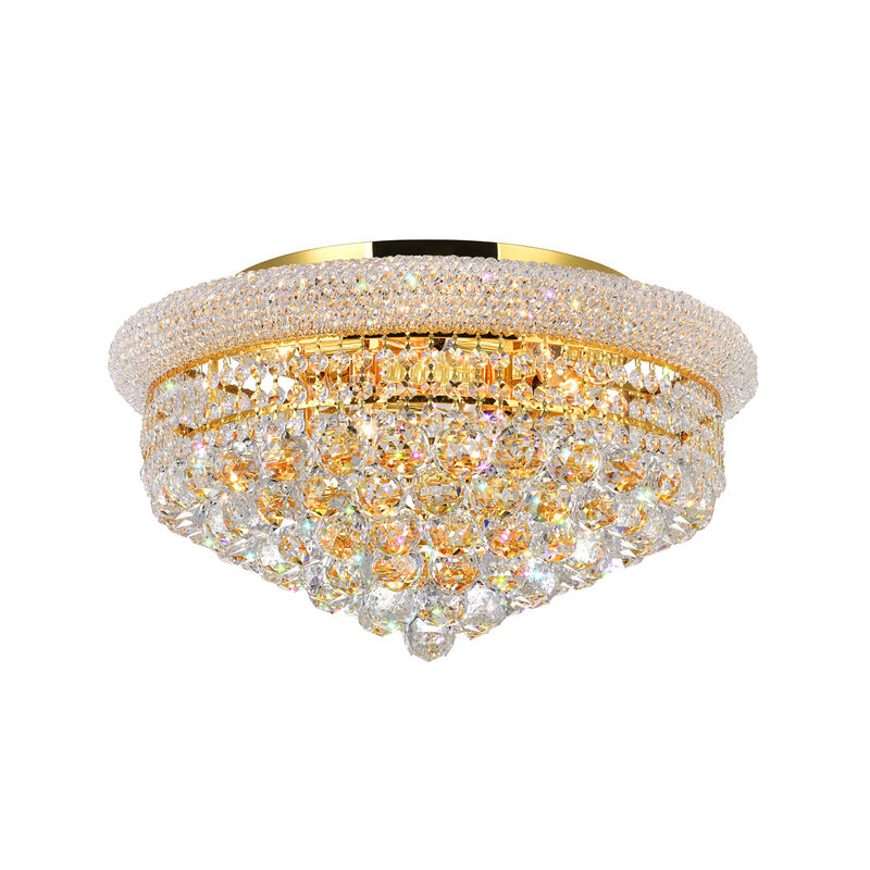 Empire 8 Light Flush Mount With Gold Finish