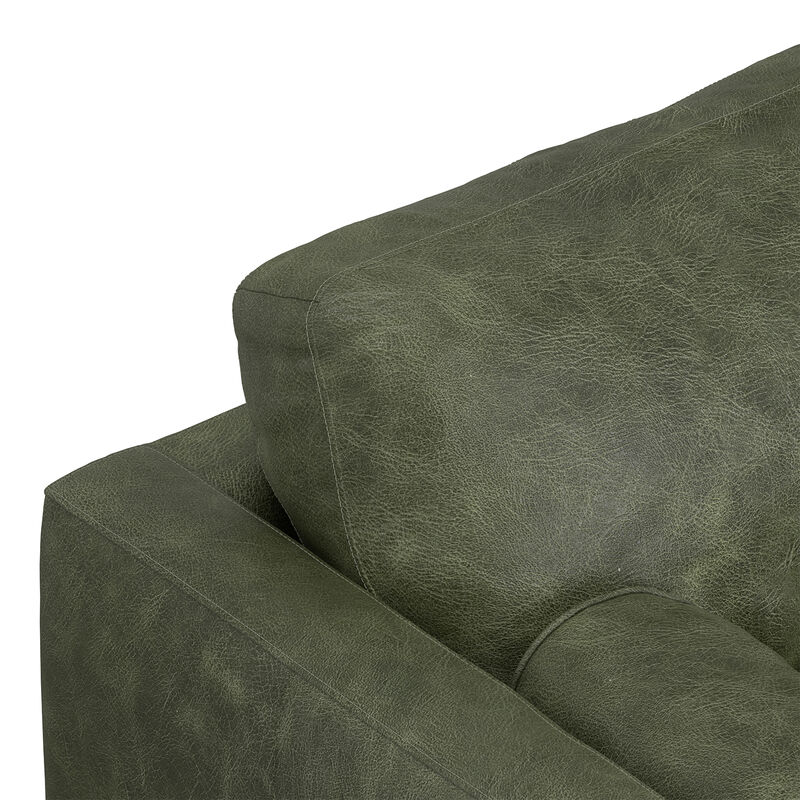 Morrison 72-inch Mid-Century Modern Sofa in Moss Green Genuine Leather