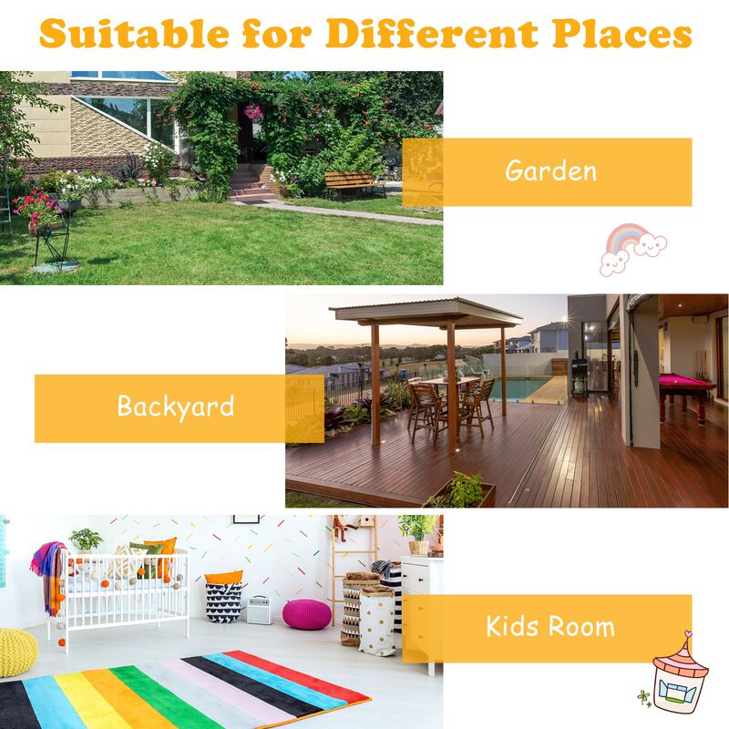 Kids Picnic Folding Table and Bench with Umbrella