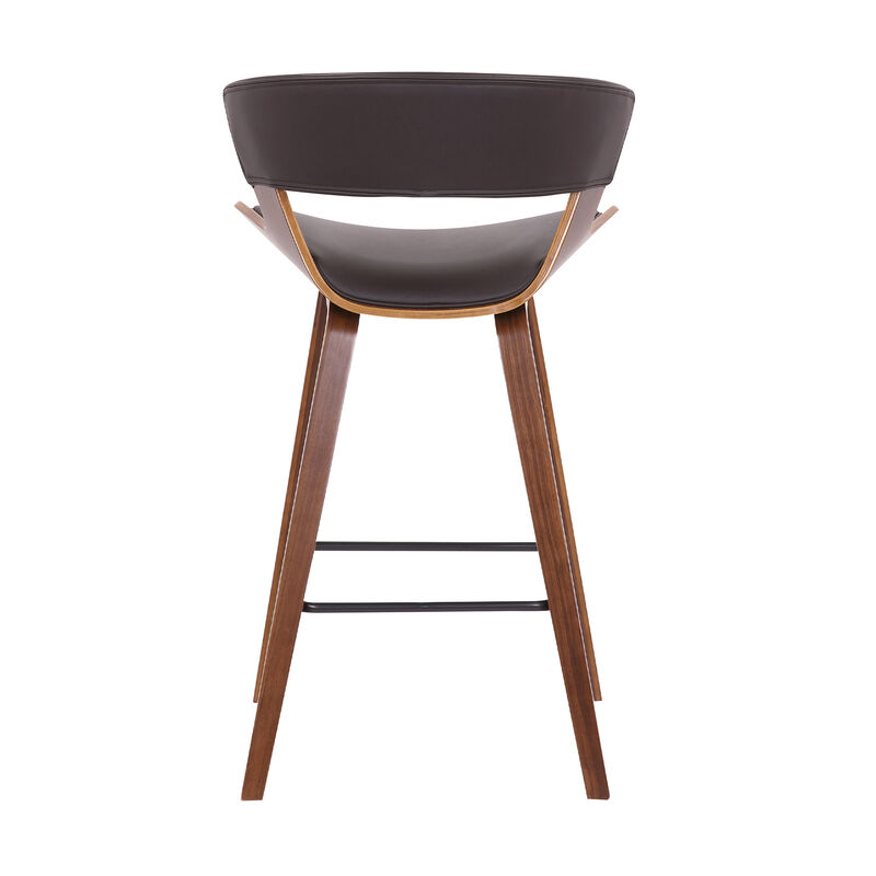 Jagger Modern  Wood and Faux Leather Counter Height Barstool