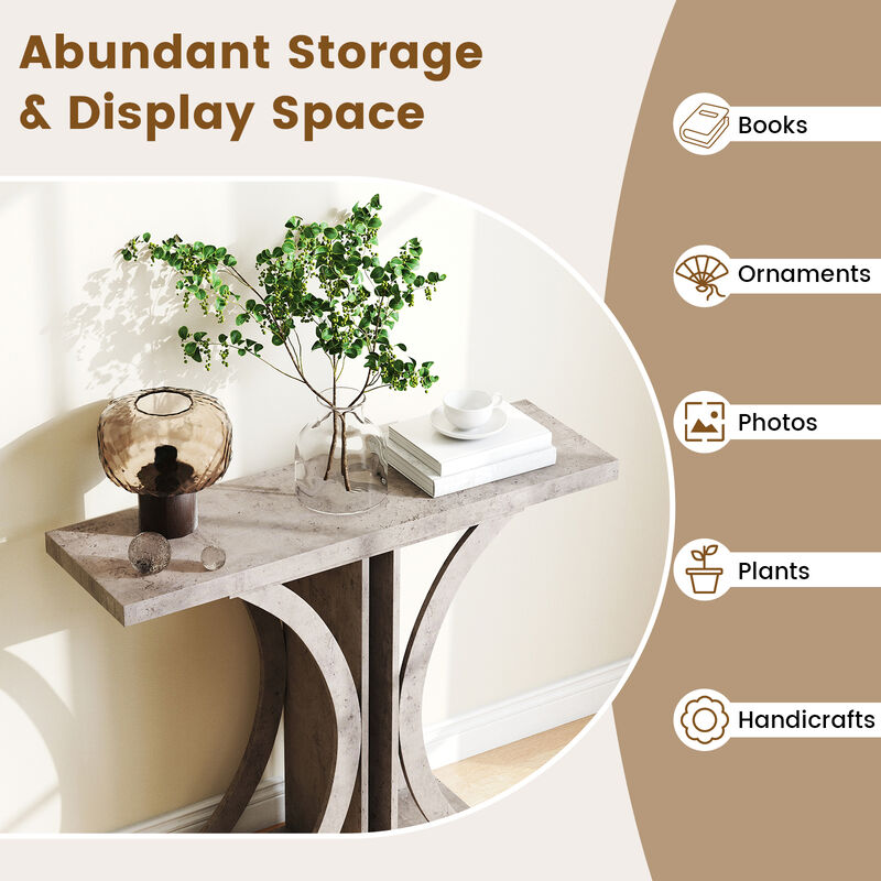 Entryway Rectangular Console Table with Modern Geometric Frame image number 7