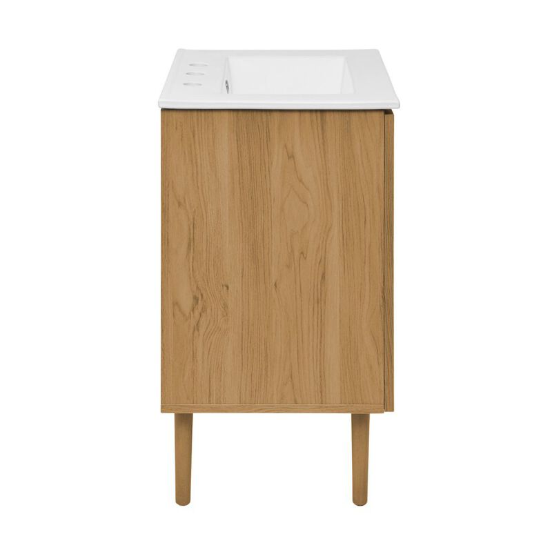 24" Freestanding Bathroom Vanity with 3-Hole Centerset Sink Top image number 3