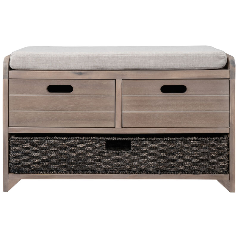 Whisen Storage Bench with Removable Basket and 2 Drawers - Navy