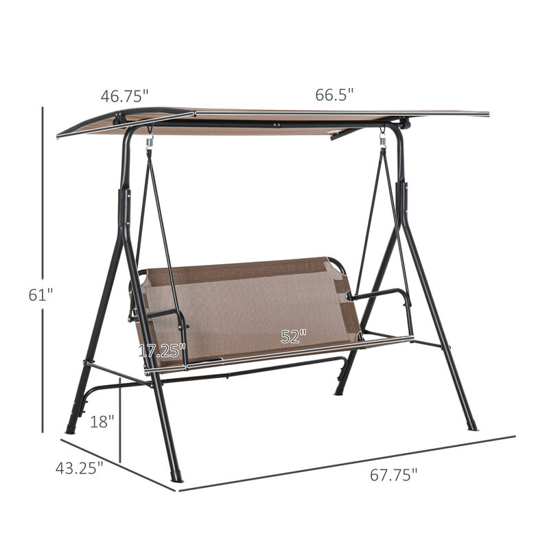Hivvago 2-Seat Patio Swing with Adjustable Canopy image number 2