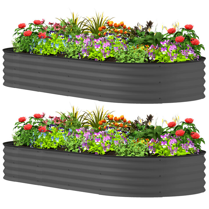 Hivvago 2-Piece Raised Garden Bed Set with Metal Stakes