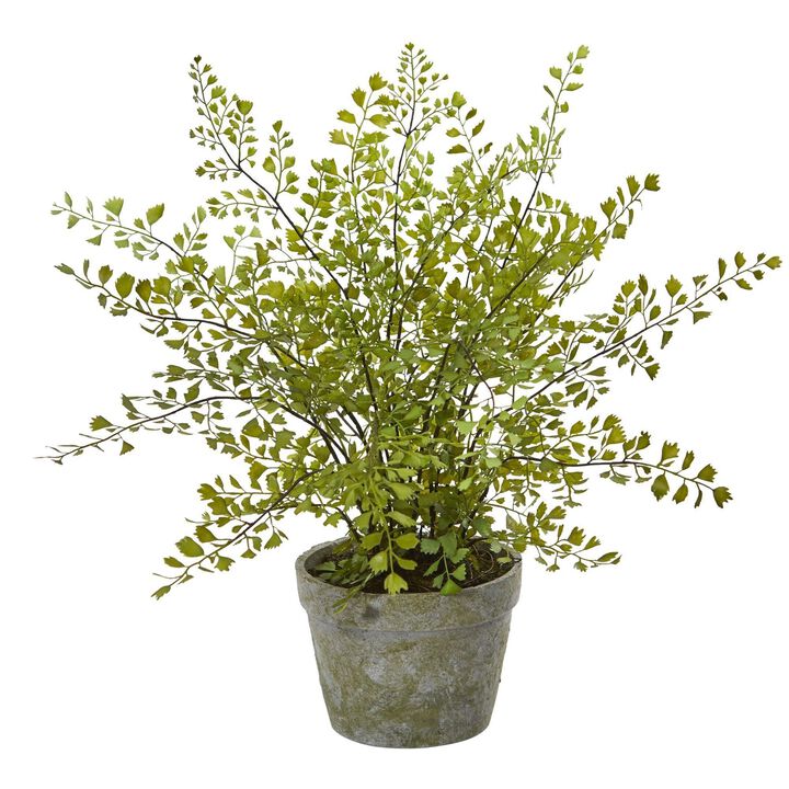 Nearly Natural 13-in Maiden Hair Artificial Plant in Decorative Planter