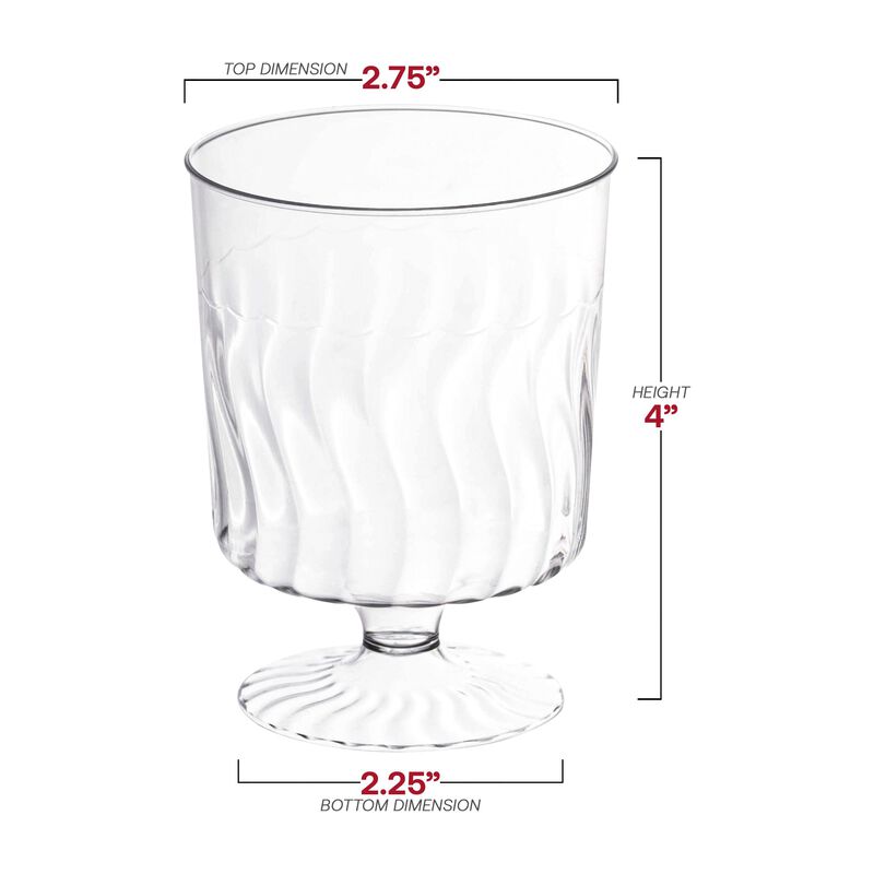 8 oz. Clear Plastic Pedestal Wine Glasses (240 Glasses) image number 3