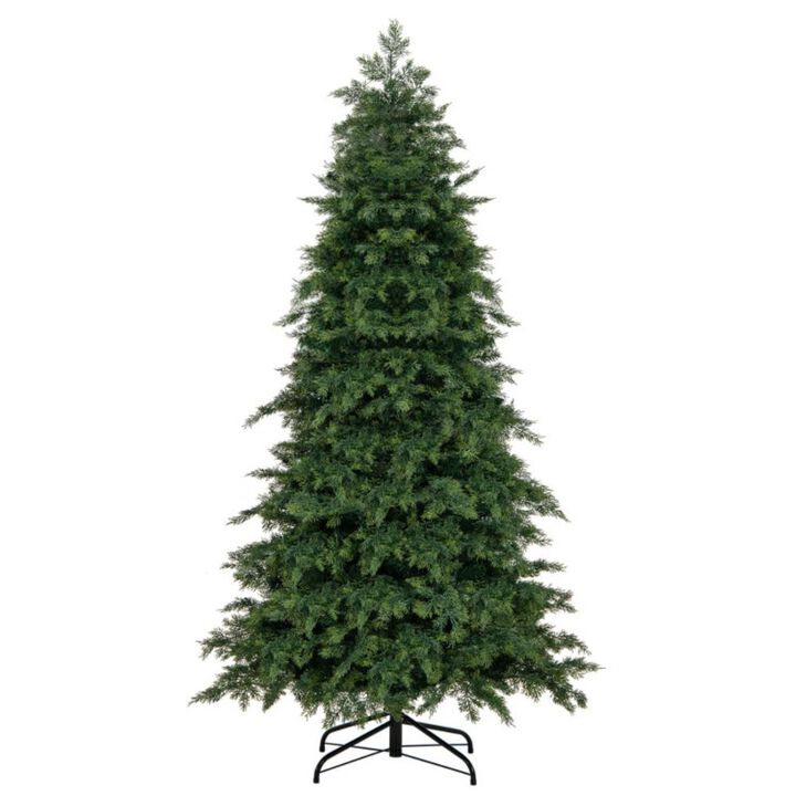 Hivvago Artificial Christmas Tree Green Hinged Holiday Tree with Lush Branch Tips