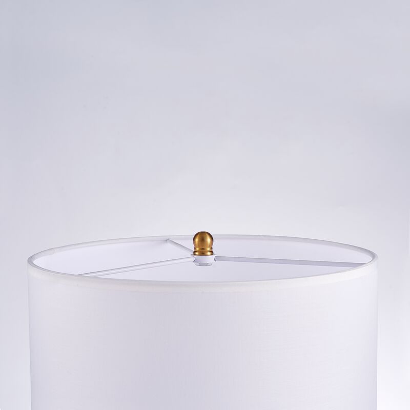 Pasargad Home Senato Metal & Acrylic Table Lamp, White/Gold