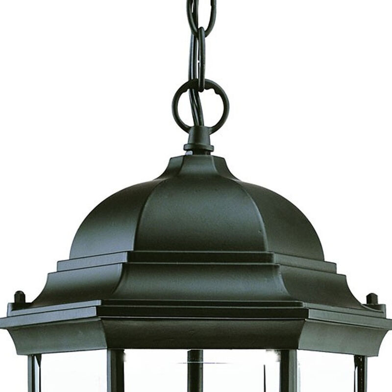 Hivvago Three Light Matte Black Wide Lantern Hanging Light