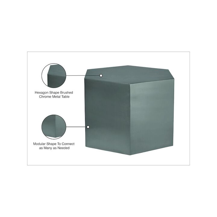 Meridian Furniture Hexagon Brushed Chrome Coffee Table