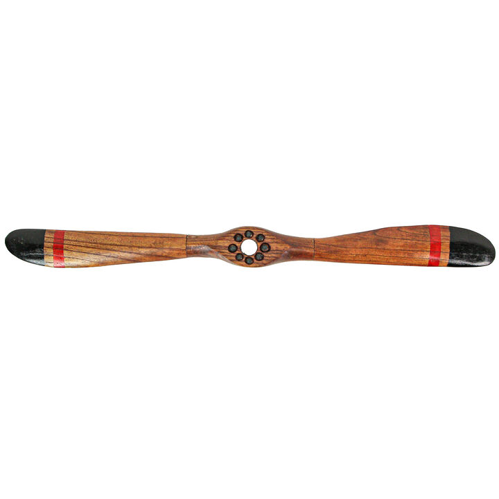 24 Inch Hand Carved Wooden Propeller Vintage Aviation Home Decor Wall Sculpture