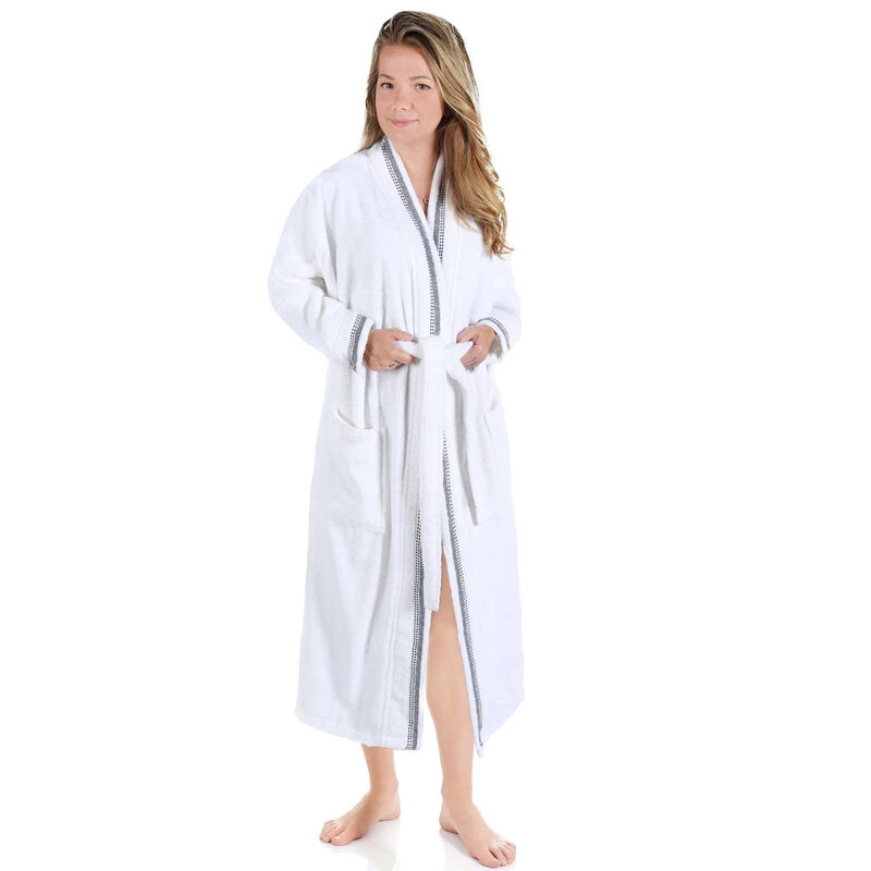 Embroidered Turkish Cotton Terry Kimono Robe for Men and Women image number 3