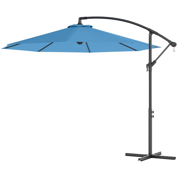 Double-Sided Sun Umbrella With Base For Outdoor Beach, Patio Garden