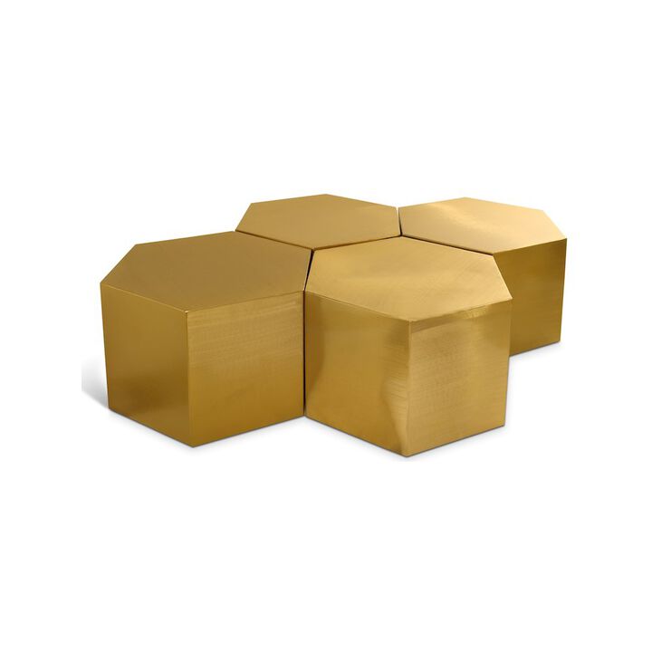 Meridian Furniture Hexagon Brushed Gold Coffee Table