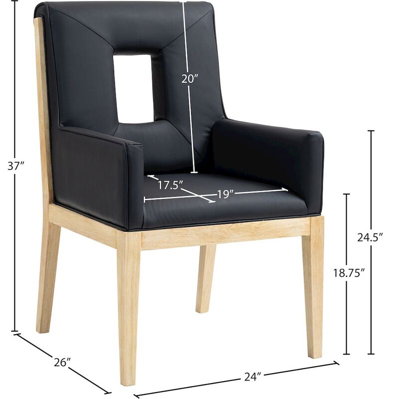 Meridian Furniture Gwendolyn Cream Vegan Leather Dining Arm Chair