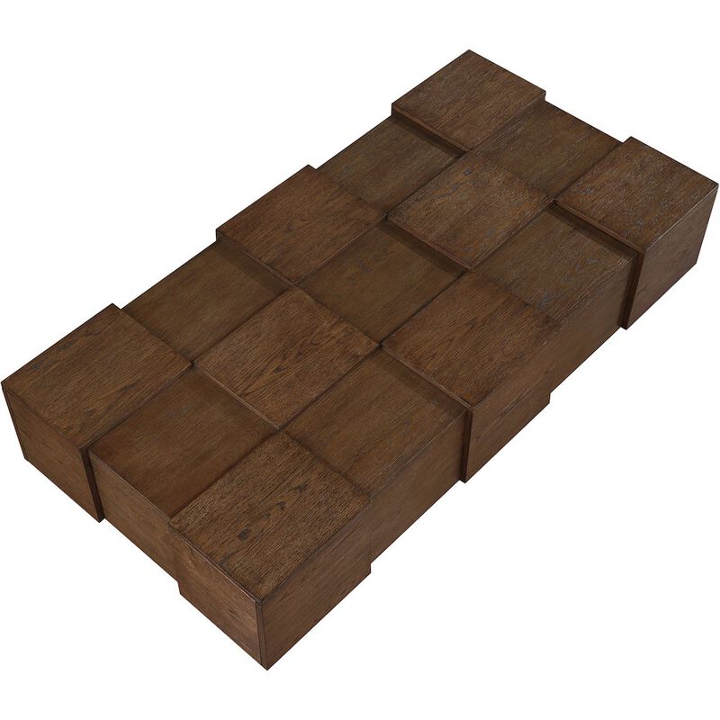 Meridian Furniture Anzio Brown Oak Veneer Coffee Table