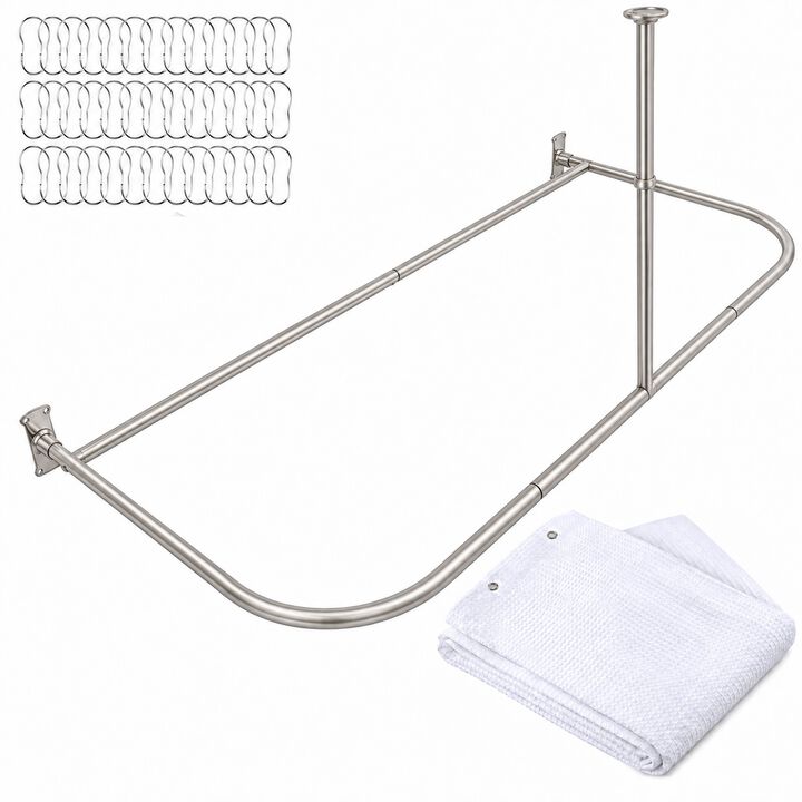 Shower Suites D-Shaped Shower Curtain Rod for Freestanding Tubs