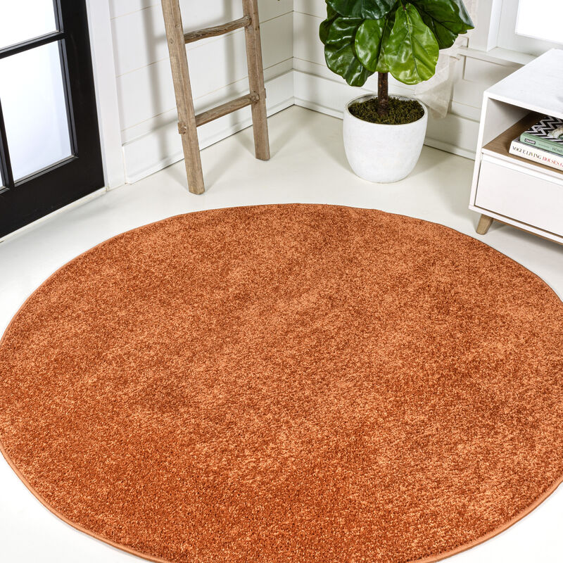 Haze Solid Low Pile Round Area Rug