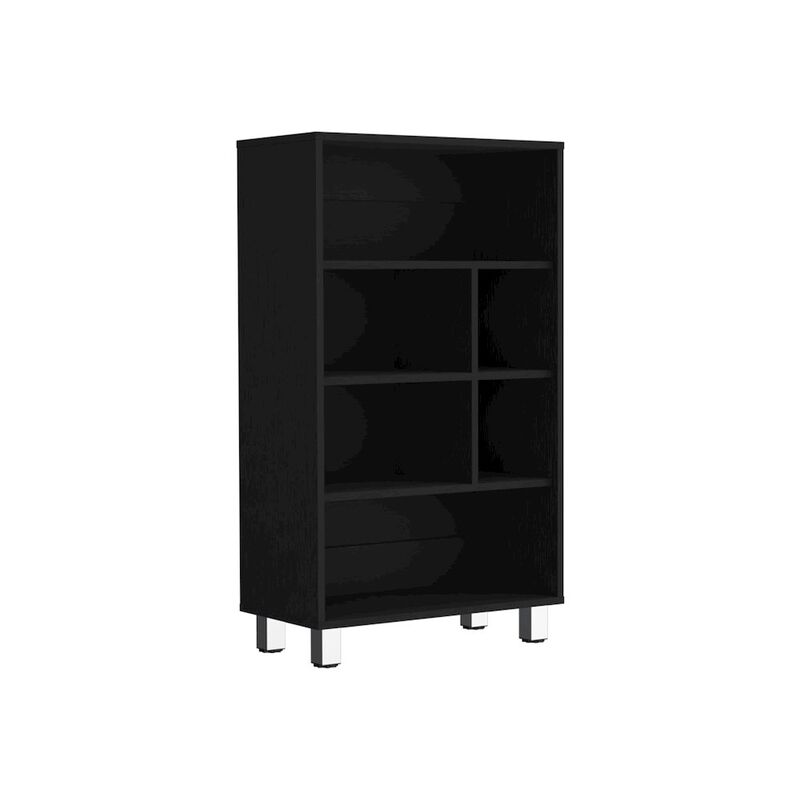 Akiak Bookcase, 6 shelves, 4 legs, Black