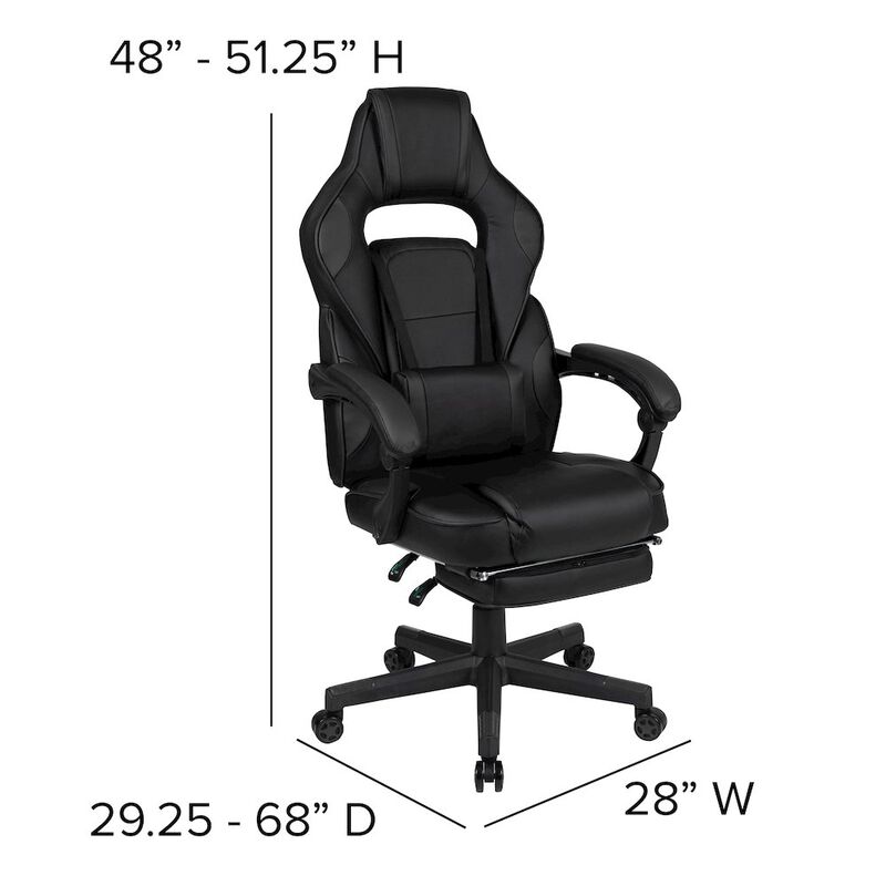 Flash Furniture X40 Gaming Chair Racing Computer Chair - Black/Purple image number 3