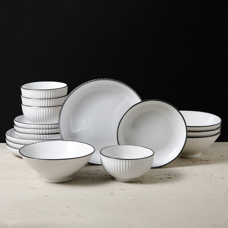 Christian Siriano Lustra Stoneware 32 Piece Dinnerware Set