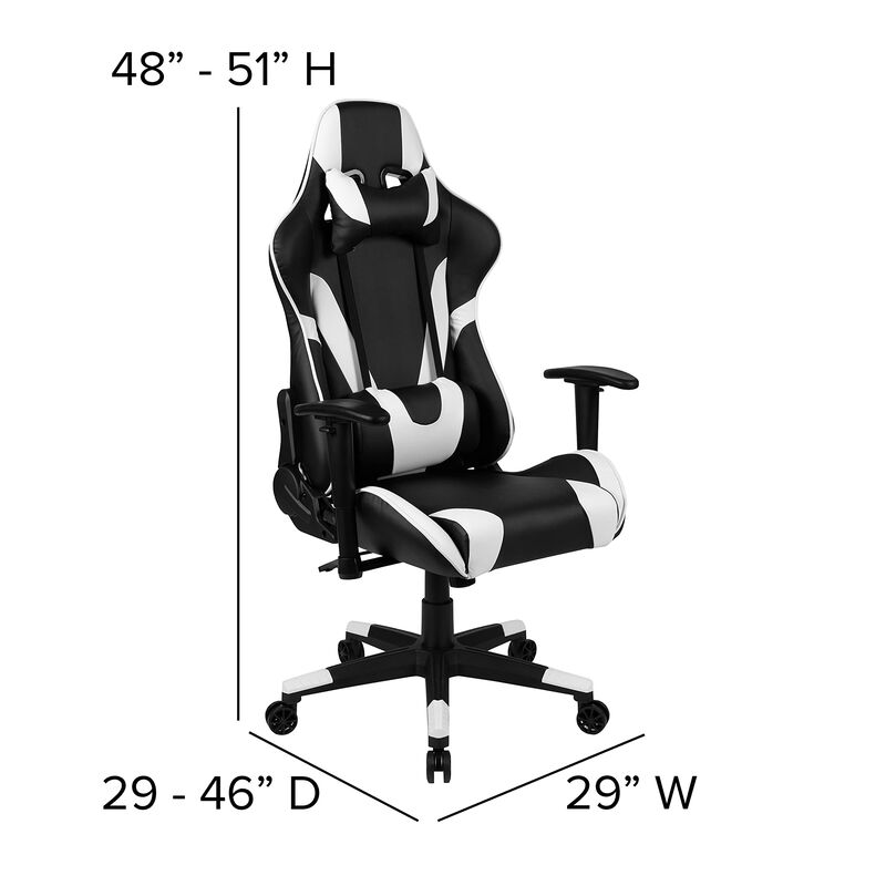 Flash Furniture Gaming Desk and Black Reclining Gaming Chair Set /Cup Holder/Headphone Hook/Removable Mouse Pad Top - Wire Management