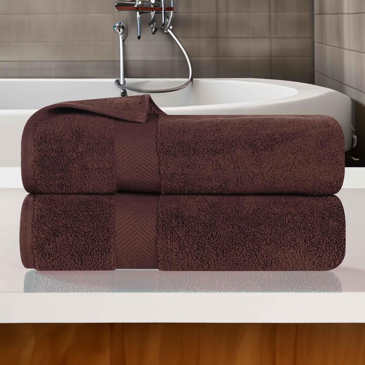 Plush Zero Twist Cotton Bath Towels Set of 2 for Bathroom Comfort