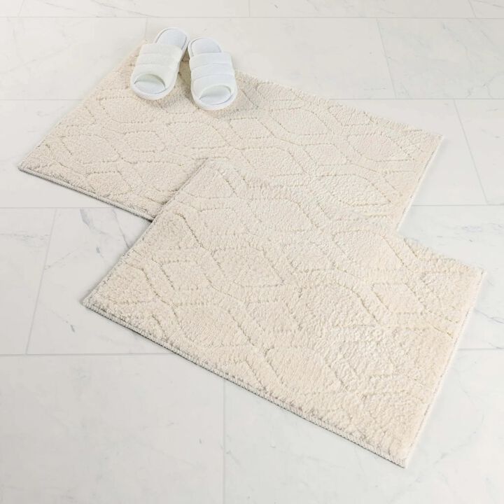 Set of 2 Washable Bath Rugs for Bathroom Floor Comfort