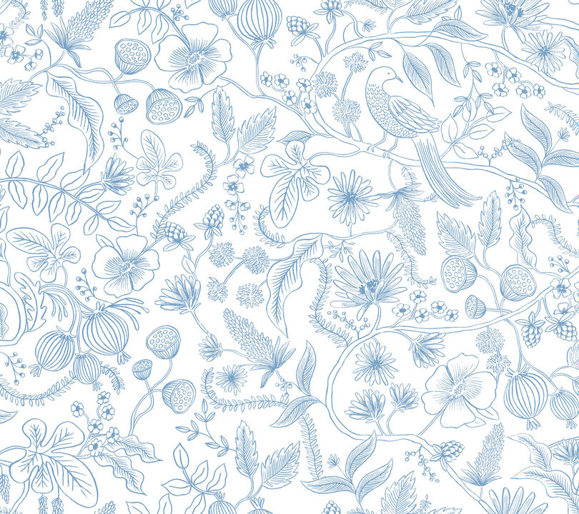 Aviary Blue & Cream Peel & Stick Wallpaper