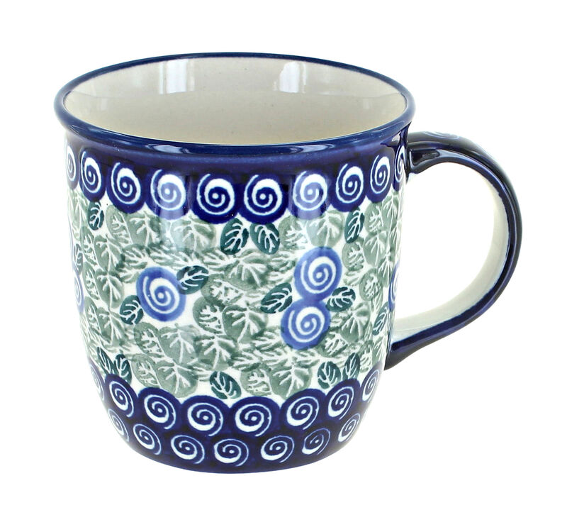 Blue Rose Polish Pottery Ballina Plain Coffee Mug