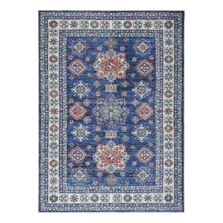 HomeRoots Floral Medallion Distressed Non Skid Area Rug