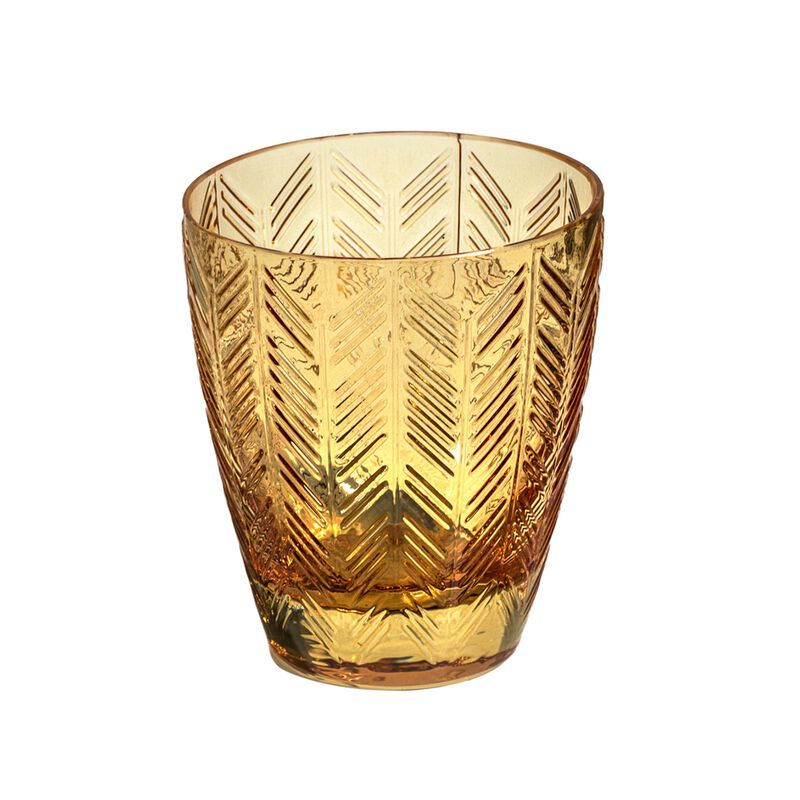 Wine Glasses ZIG ZAG GLASS Amber Set of 6, diam. 3.23", H 3.74" image number 0