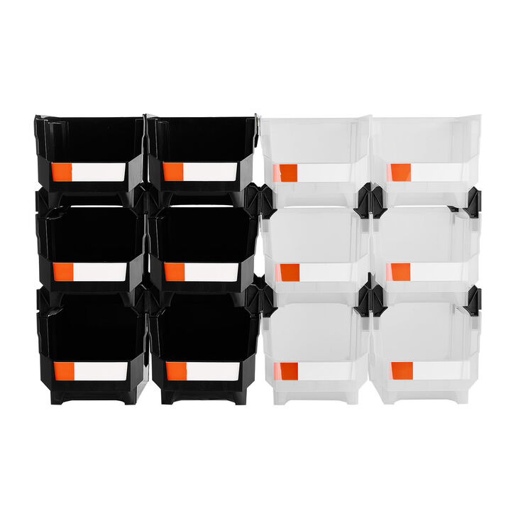 12 Pack Stackable Plastic Storage Bins, Organizer Containers for Small Items