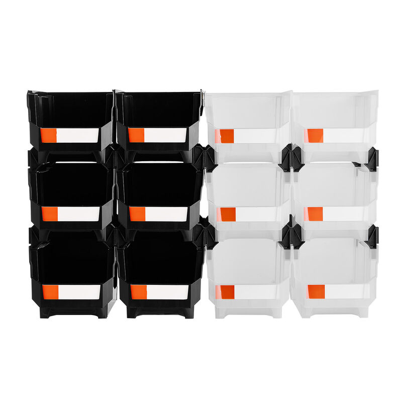12 Pack Stackable Plastic Storage Bins, Organizer Containers for Small Items image number 0