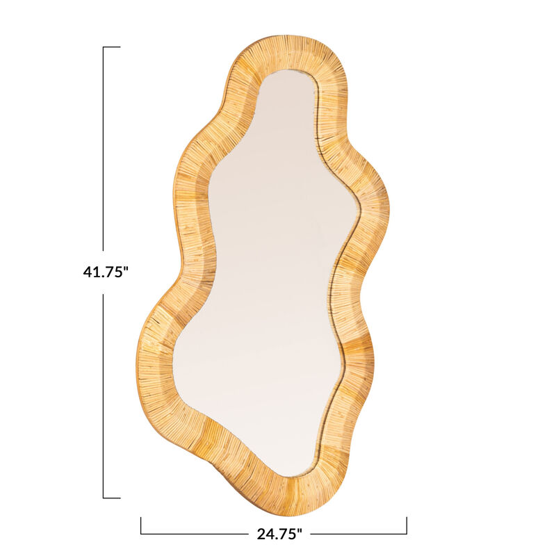 Wavy Rattan Wall Mirror image number 2