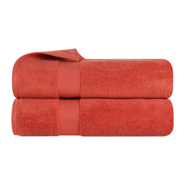 Plush Zero Twist Cotton Bath Towels Set of 2 for Bathroom Comfort
