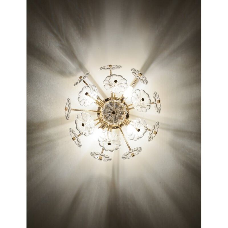 ELEMENT ACE Modern Flush Mount Ceiling Light with Electroplated Finish Glass Petal Lampshade for Bedroom Hallway Kitchen Living Room Nursery Indoor Lighting image number 5