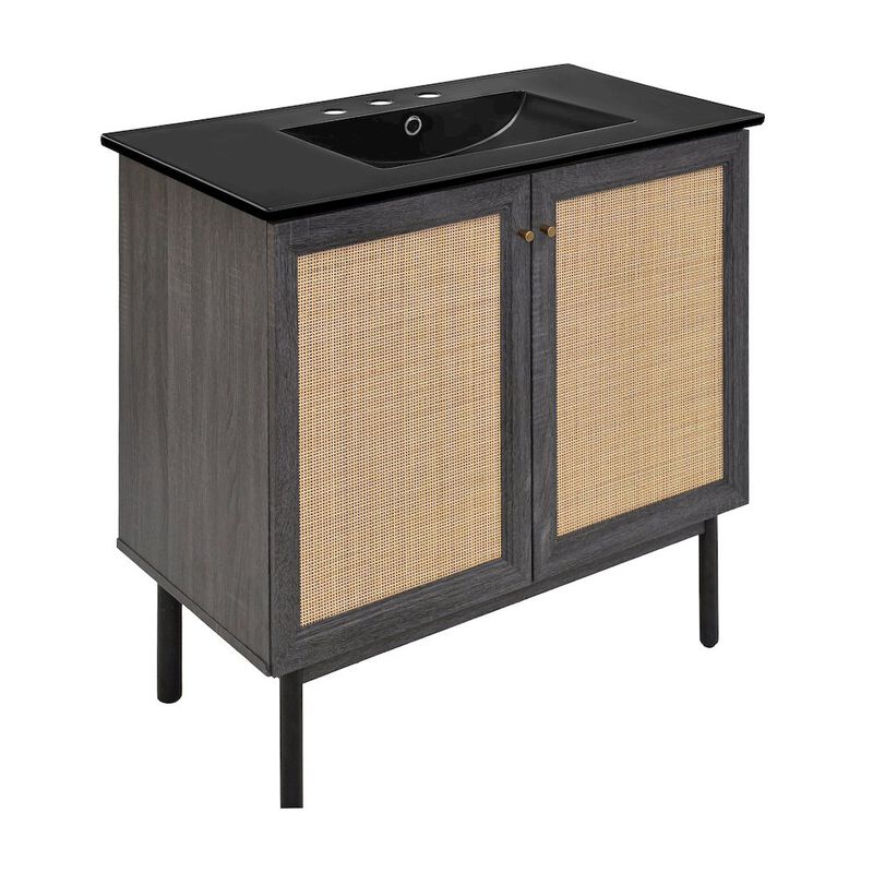 36" Freestanding Bathroom Vanity with 3-Hole Widespread Sink Top image number 1